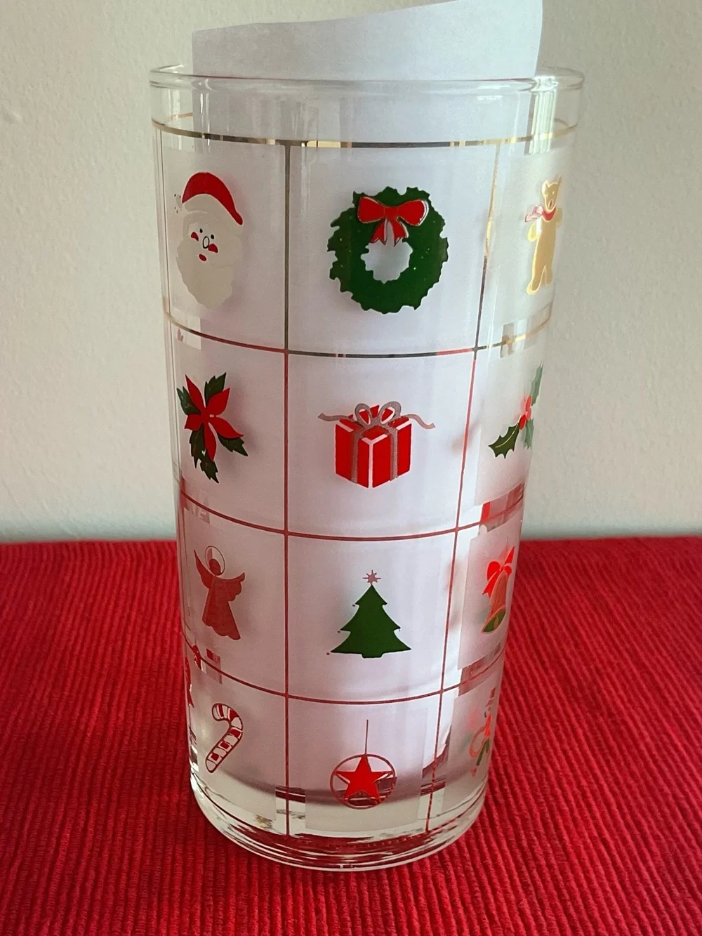MCM Culver “Christmas Potpourri” Highball Tumbler Glasses, Set of 6